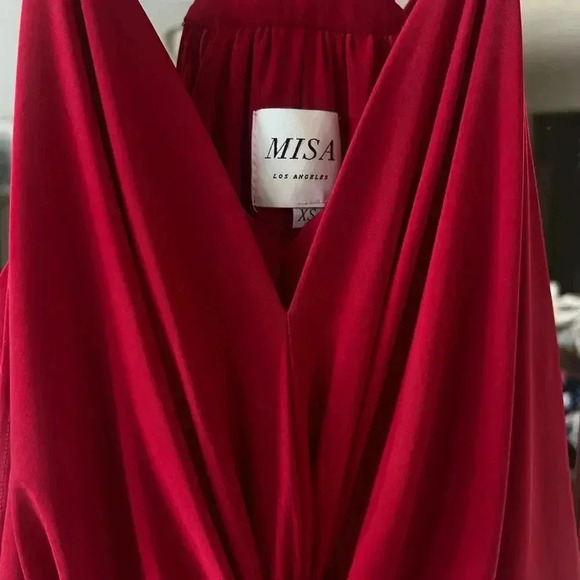 MISA Red Draped Mini Dress Size XS - Picture 3 of 5